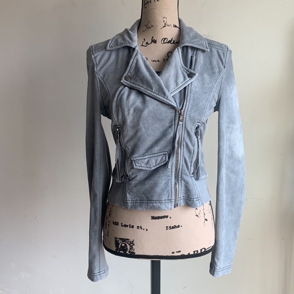 Marrakech Faux Suede Gray Moto Jacket Sz XS - Picture 1 of 13